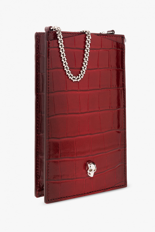 ALEXANDER MCQUEEN★素敵！Red SKULL Leather PHONE CASE BAG ALEXANDER MCQUEEN☆素敵！Red SKULL Leather PHONE CASE BAG